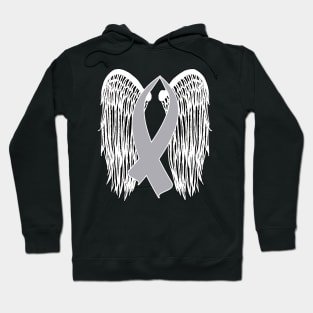 Winged Awareness Ribbon (Gray Ribbon) Hoodie